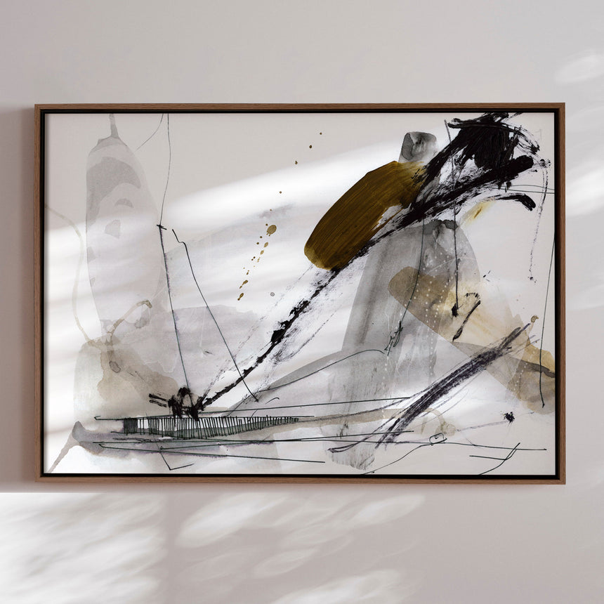Håndlavet maleri med ramme - Lighthouse - Dan Hobday - Mixed media