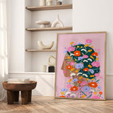 Plakat - Colorful Flower Lady - Bea Müller