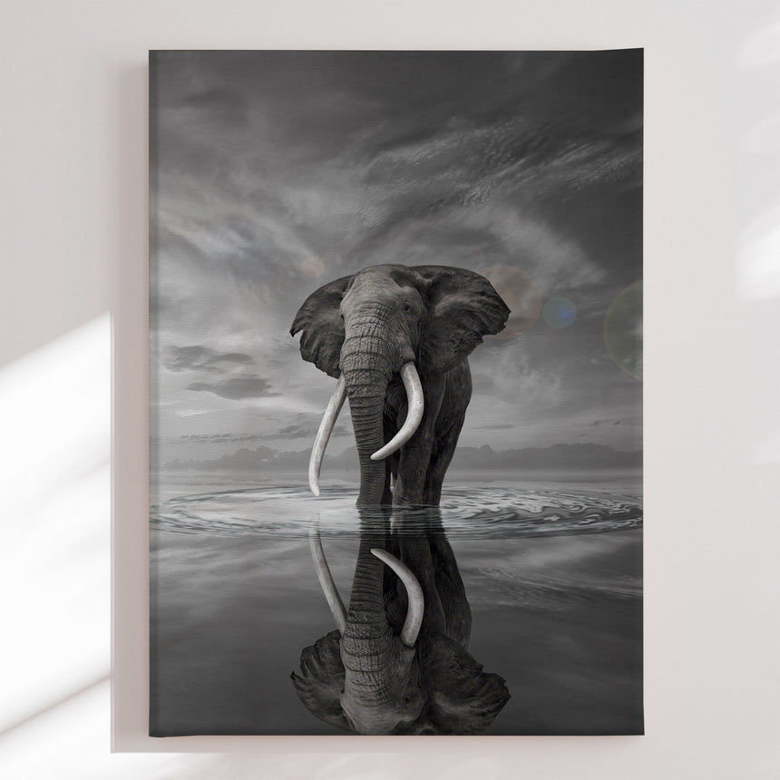Lærredstryk - Elephant Still on Water - Simon Rees