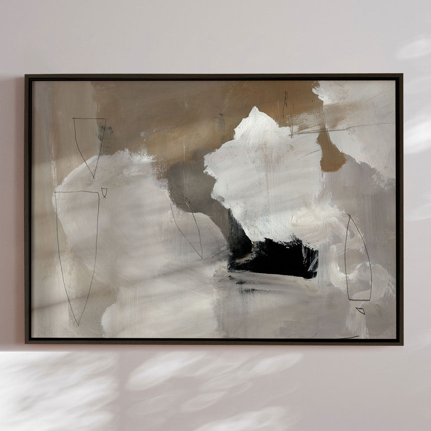 Håndlavet maleri med ramme - Dolomite - Dan Hobday - Mixed media