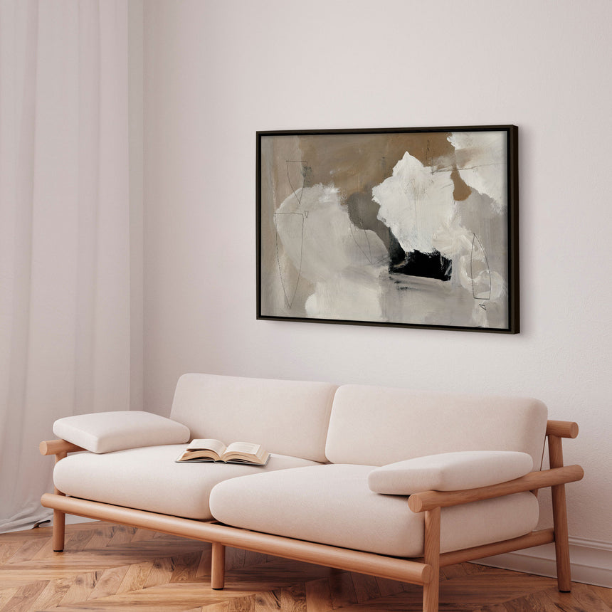 Håndlavet maleri med ramme - Dolomite - Dan Hobday - Mixed media