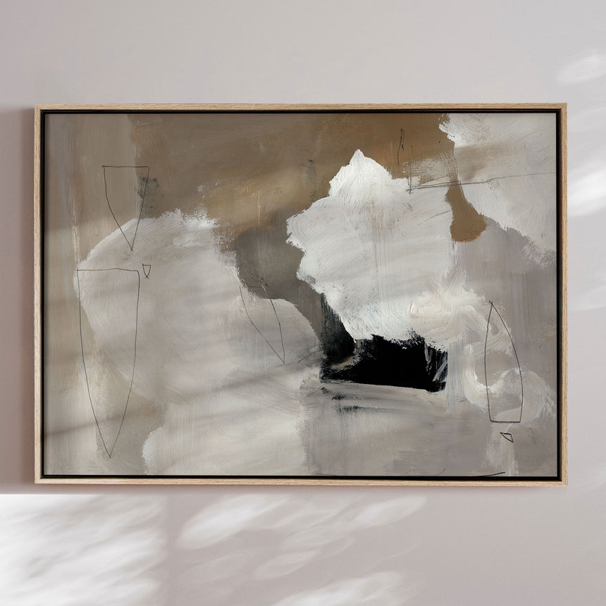 Håndlavet maleri med ramme - Dolomite - Dan Hobday - Mixed media