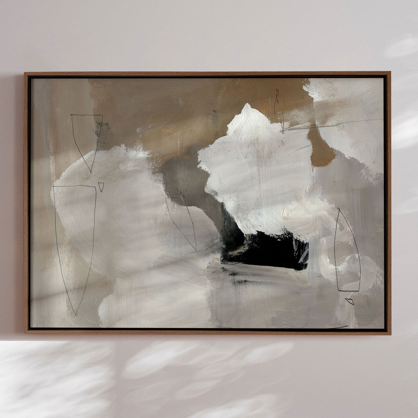 Håndlavet maleri med ramme - Dolomite - Dan Hobday - Mixed media