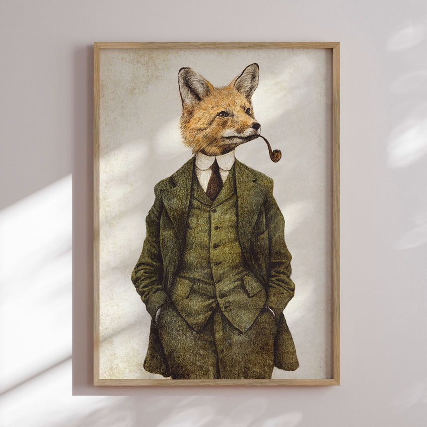 Plakat - The Vintage Stylish Fox - Mike Koubou
