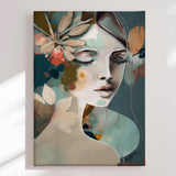 Lærredstryk - Woman Portrait with Closed Eyes - Bella Eve