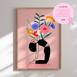 Plakat - Floral Yoga Fusion - Bea Müller