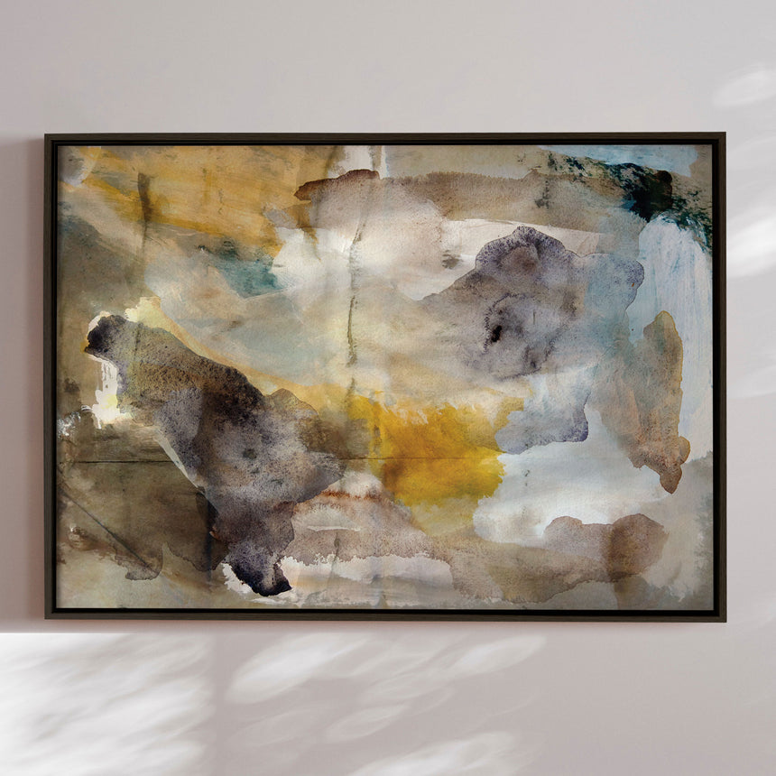 Håndlavet maleri med ramme - Earthy Watercolor - Gemma Bardot - Mixed Media