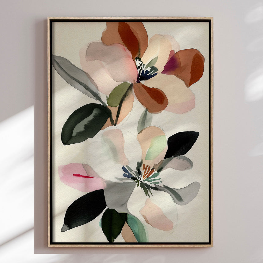 Lærredstryk - Flowers Watercolor Love - Cats&Dotz
