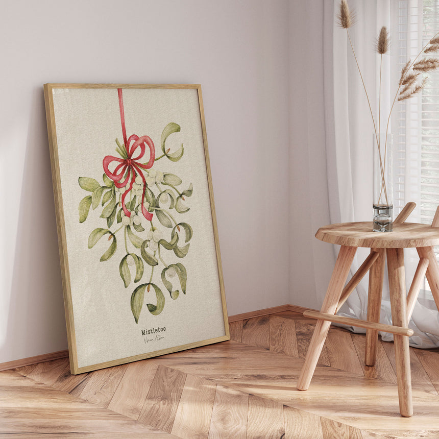 Plakat - Mistletoe with Red Bow - Olena Kovalova