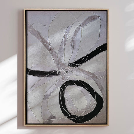 Håndlavet maleri med ramme - Line Study - Alma - Mixed media