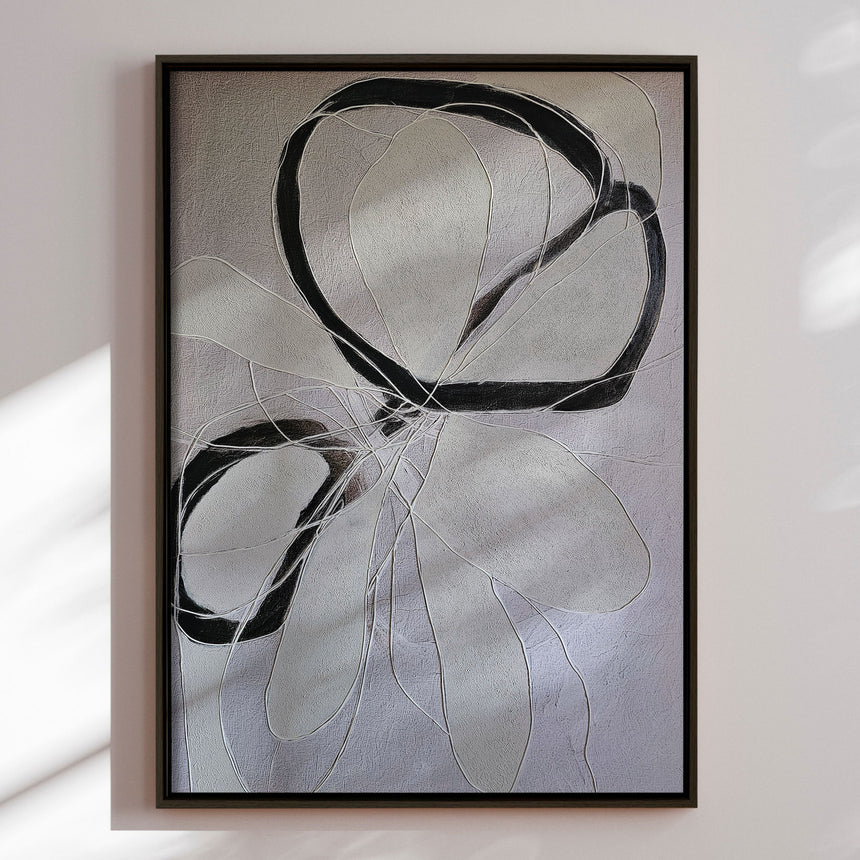 Håndlavet maleri med ramme - Line Study II - Alma - Mixed media