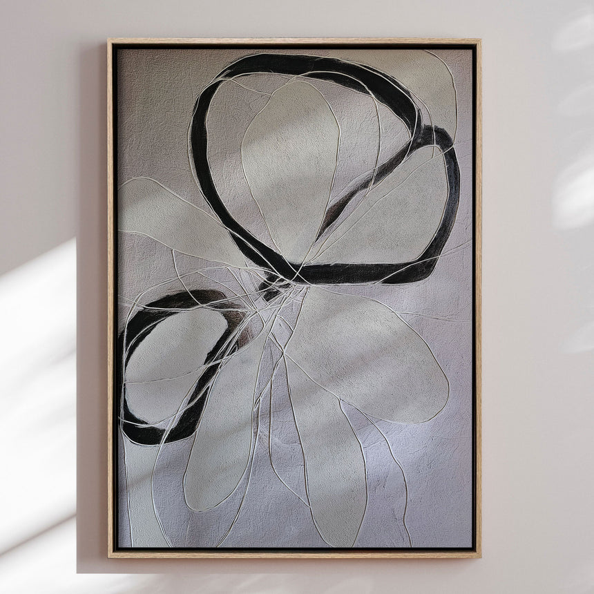 Håndlavet maleri med ramme - Line Study II - Alma - Mixed media