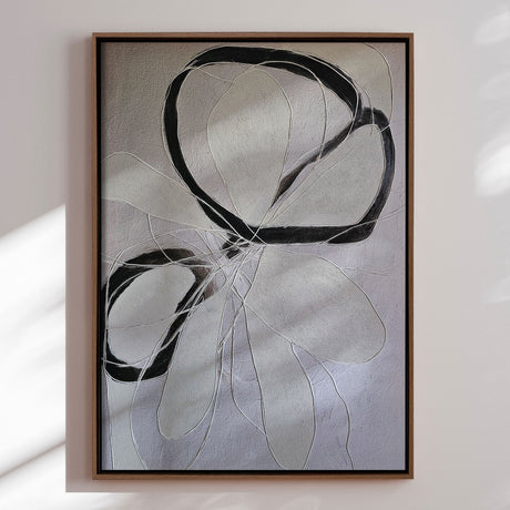 Håndlavet maleri med ramme - Line Study II - Alma - Mixed media