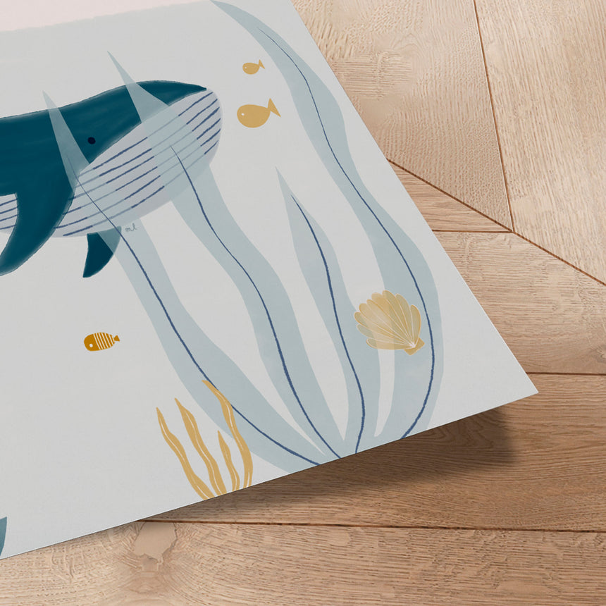 Plakat - Peaceful Ocean Whale - Menina Lisboa
