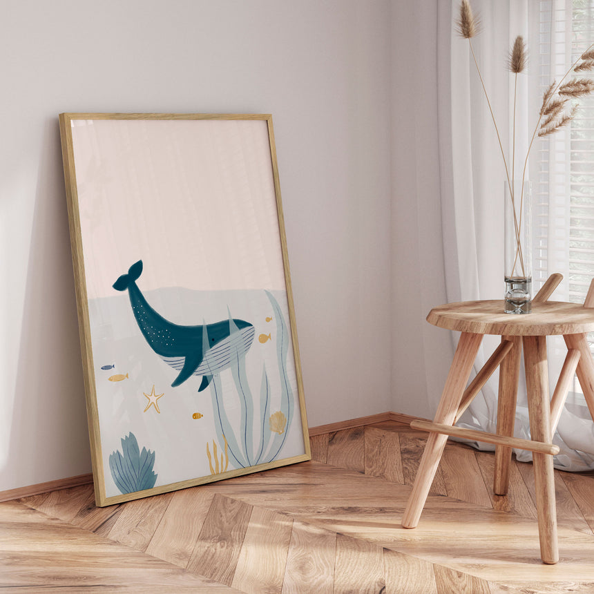 Plakat - Peaceful Ocean Whale - Menina Lisboa