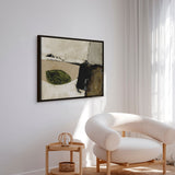 Håndlavet maleri med ramme - Earthy Abstract Landscape - Dan Hobday - Mixed Media