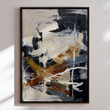 Håndlavet maleri med ramme - Dynamic Textured Abstract - HUGO - Mixed media