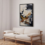 Håndlavet maleri med ramme - Dynamic Textured Abstract - HUGO - Mixed media