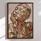 Lærredstryk - Floral Female Face - Julian Cross