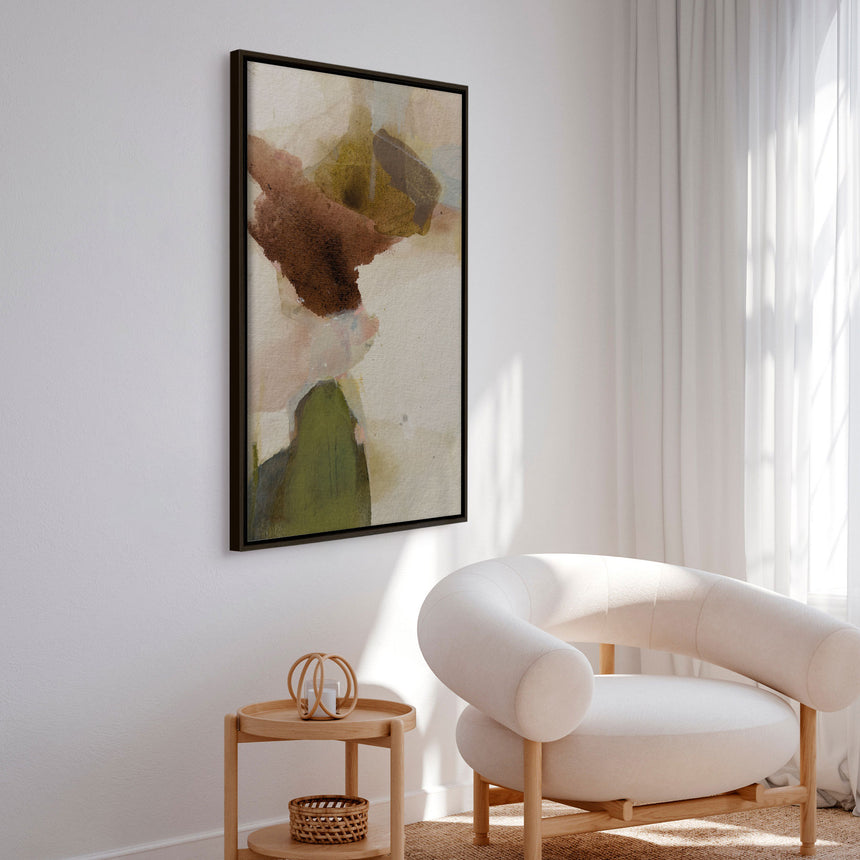 Håndlavet maleri med ramme - Earthy Layers II  - Arohika Verma - Mixed media