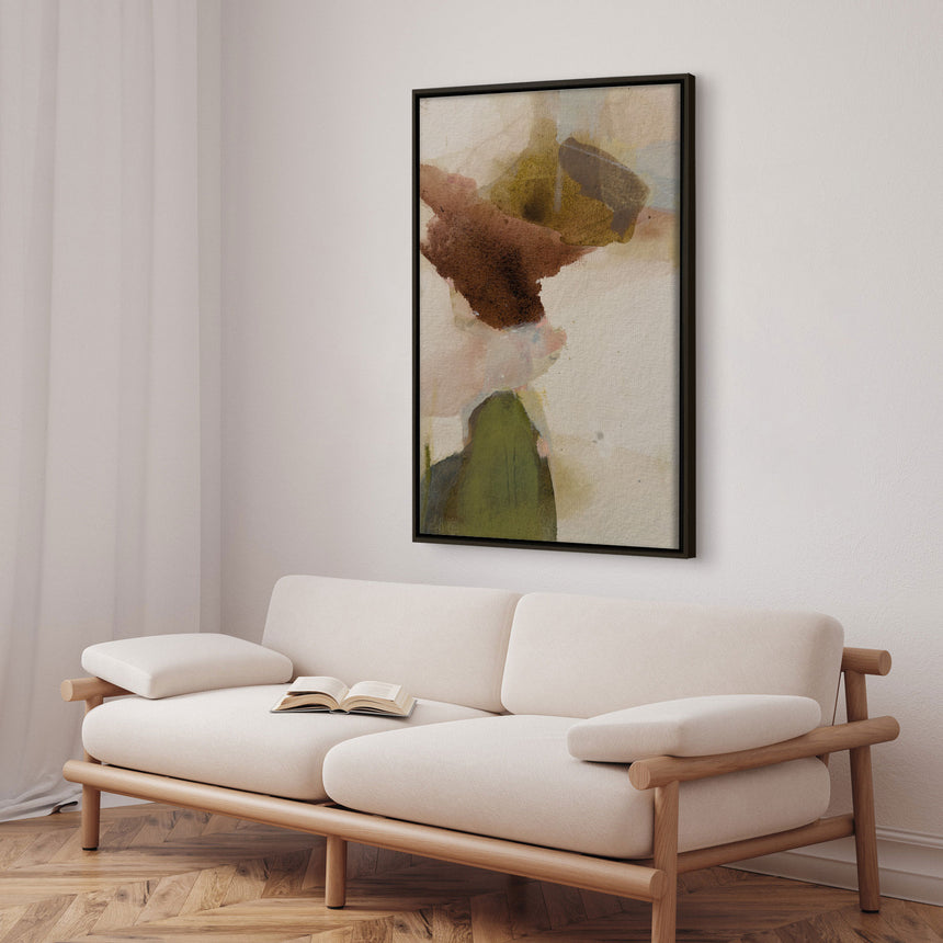 Håndlavet maleri med ramme - Earthy Layers II  - Arohika Verma - Mixed media