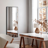 Aflangt spejl med sort ramme - Matt Black - Incado