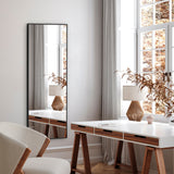 Aflangt spejl med sort ramme - Minimalistisk - Incado