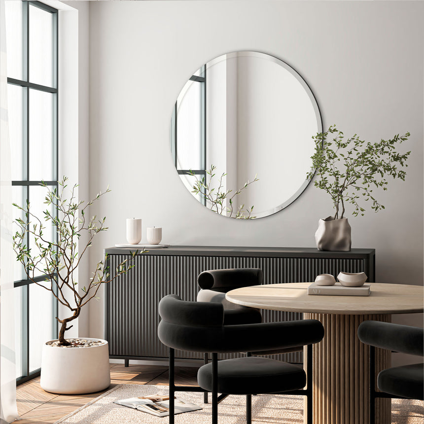 Rundt spejl med facetkant - Circle - Incado