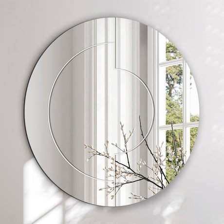 Rundt facetslebet spejl - Half Circles - Incado