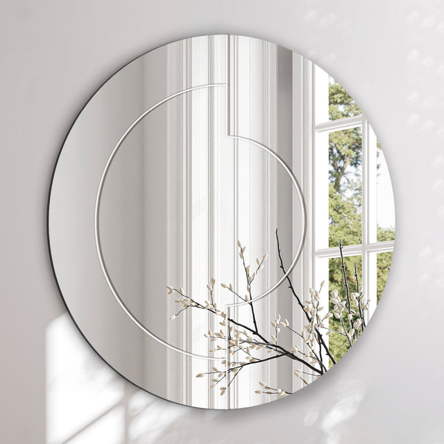 Rundt facetslebet spejl - Half Circles - Incado