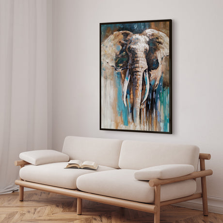 Håndlavet maleri med ramme - Mighty Elephant - Mixed media - Incado
