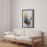 Håndlavet maleri med sort ramme - Abstract Storm II - Mixed media - Incado