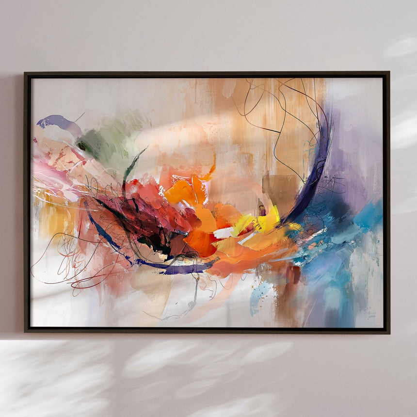 Håndlavet maleri med ramme - Abstract Storm III - Mixed media - Incado