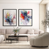 Håndlavet maleri med sort ramme - Abstract Storm II - Mixed media - Incado