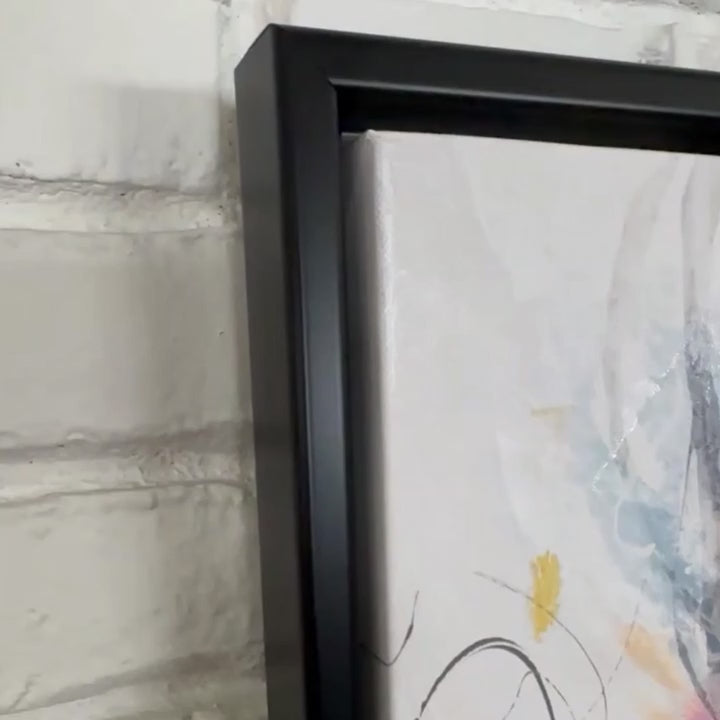 Håndlavet maleri med sort ramme - Abstract Storm - Mixed media - Incado
